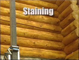  Staley, North Carolina Log Home Staining